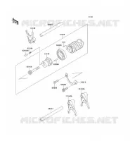 GEAR CHANGE DRUM   SHIFT FORKS voor Kawasaki W650 2002