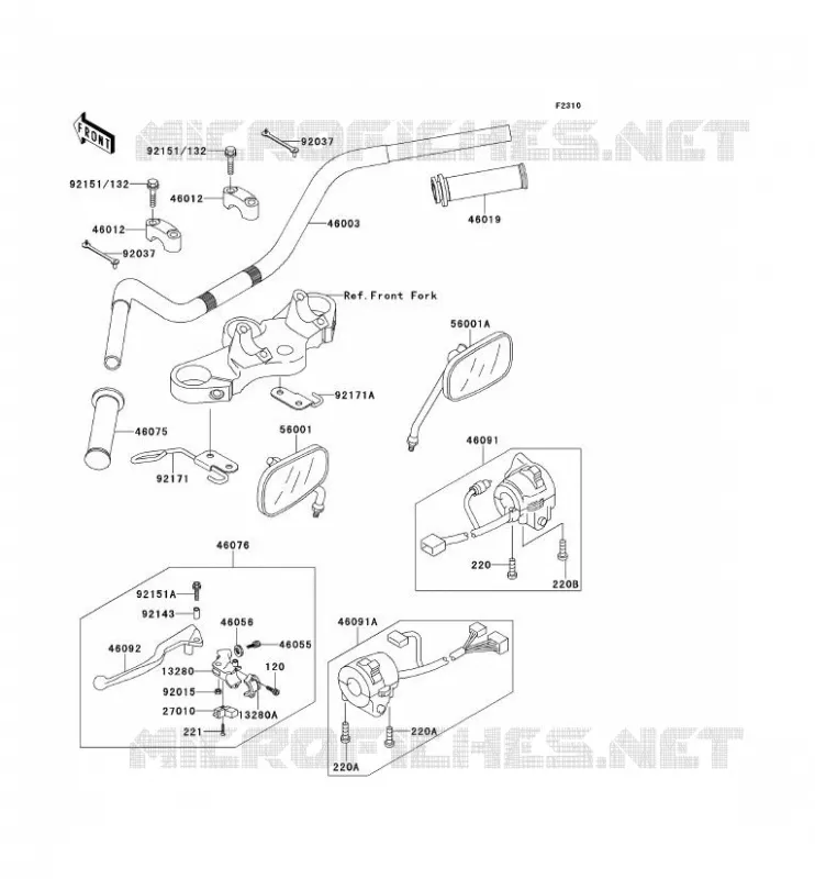HANDLEBAR Kawasaki MOTOS 650 2002 W650  EJ650-A4