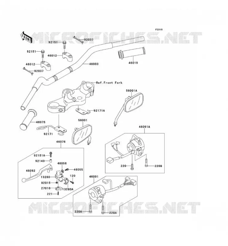 HANDLEBAR Kawasaki MOTOS 650 2001 W650  EJ650-C3