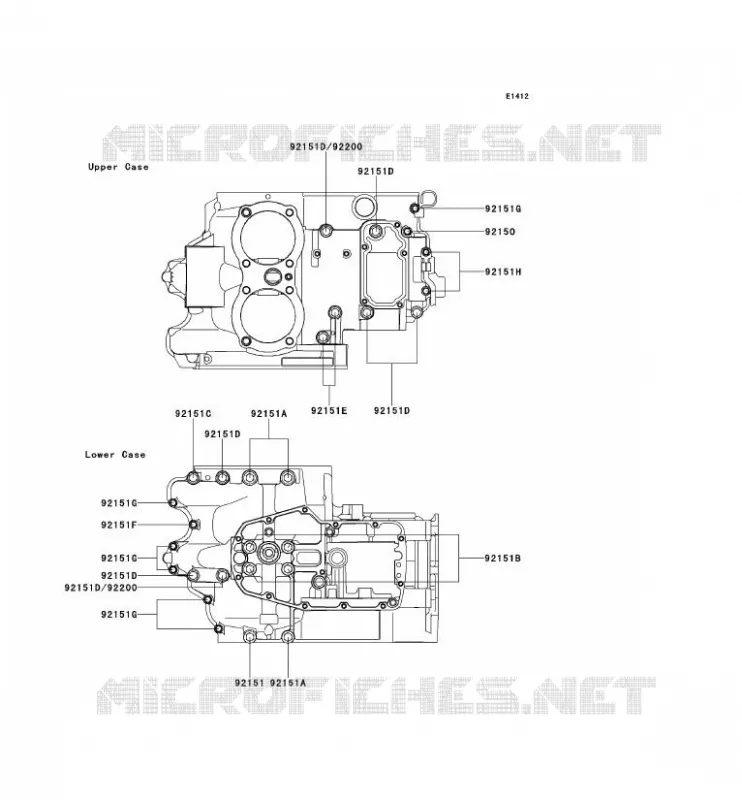 CRANKCASE BOLT Kawasaki MOTOS 650 2001 W650  EJ650-C3