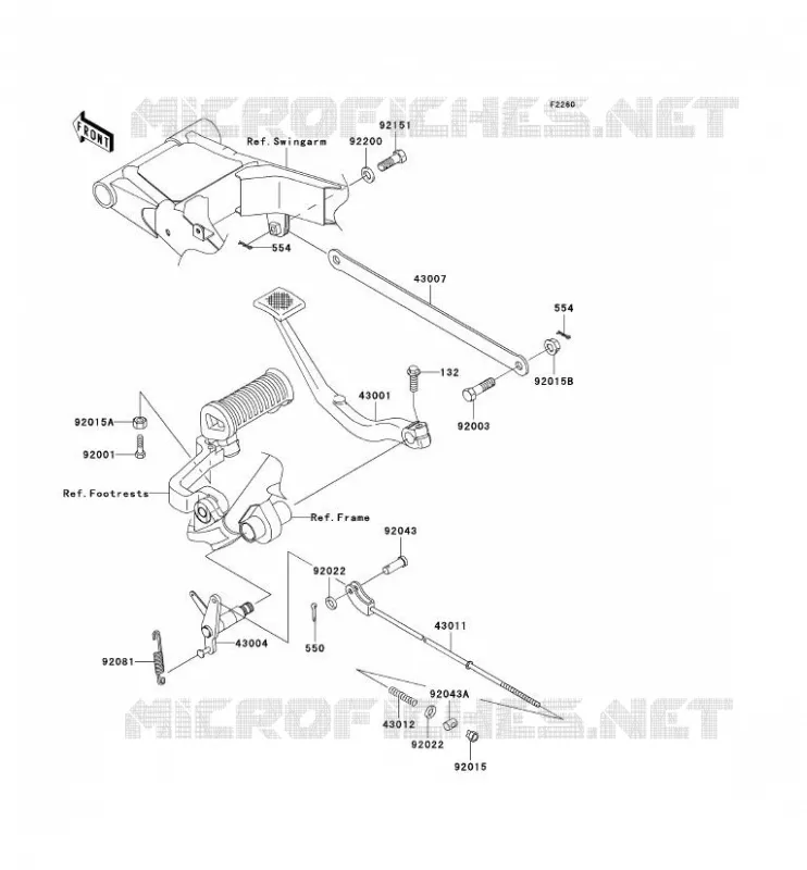 BRAKE PEDAL Kawasaki MOTOS 650 2006 W650  EJ650C6F
