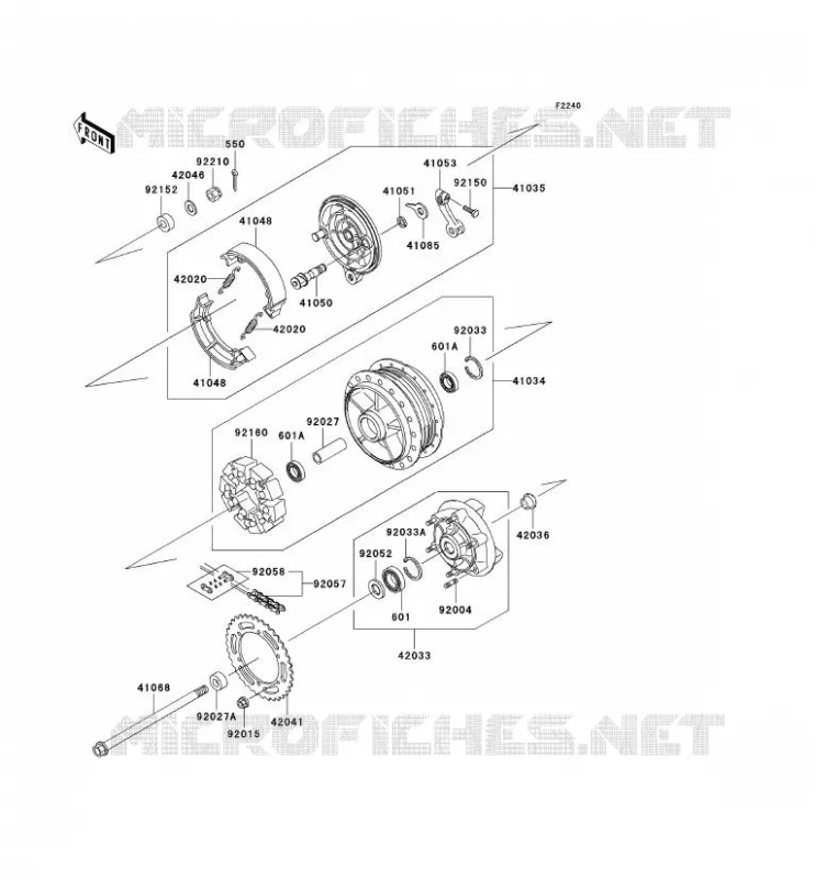 REAR HUB Kawasaki MOTOS 650 2006 W650  EJ650C6F