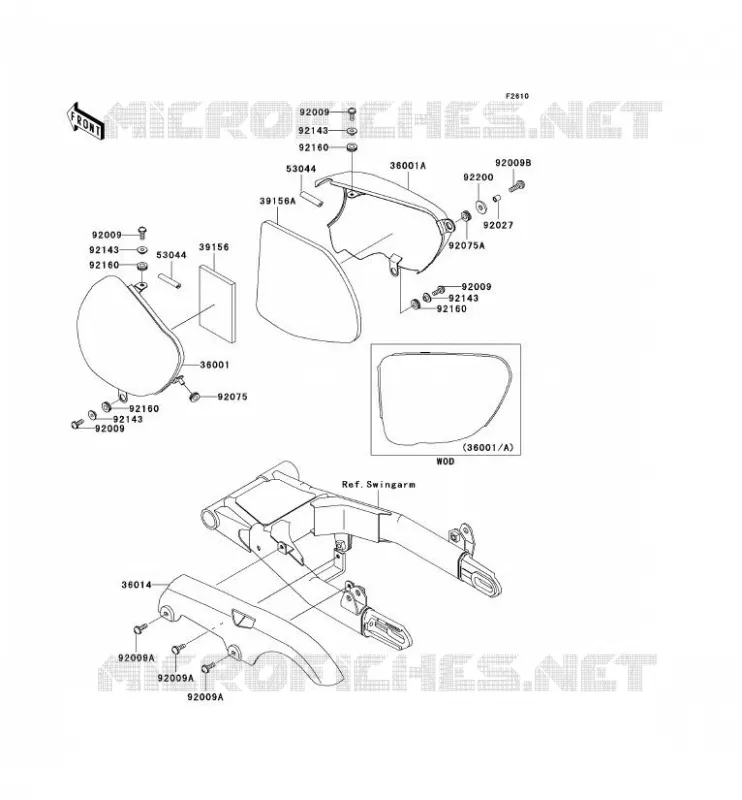 SIDE COVERS - CHAIN COVER Kawasaki MOTOS 650 2006 W650  EJ650C6F