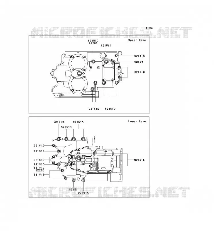CRANKCASE BOLT Kawasaki MOTOS 650 2004 W650  EJ650-C6P