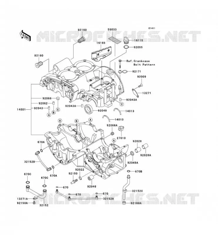 CRANKCASE(S) Kawasaki MOTOS 650 2005 W650  EJ650-C7P