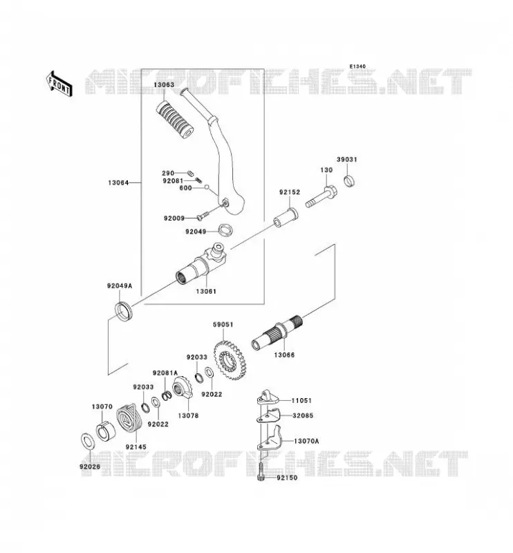 KICK STARTER Kawasaki MOTOS 650 2005 W650  EJ650-C7P
