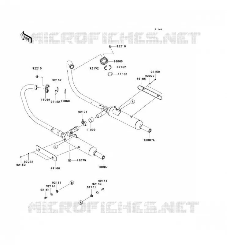 EXHAUST Kawasaki MOTOS 800 2011 W800  EJ800ABF