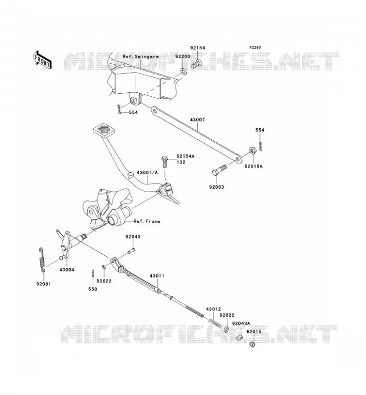 BRAKE PEDAL Kawasaki MOTOS 800 2011 W800  EJ800ABS