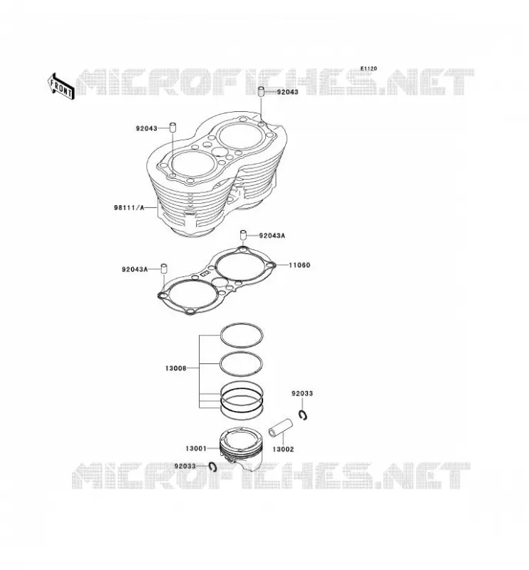 CYLINDER - PISTON  Kawasaki MOTOS 800 2012 W800  EJ800ACF