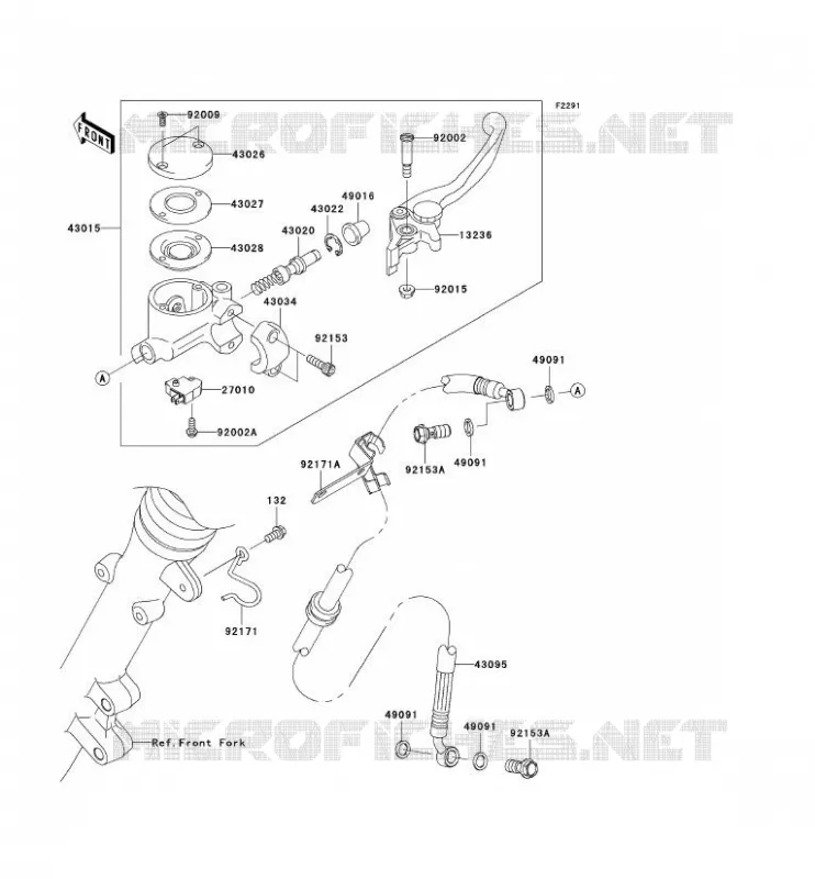 FRONT MASTER CYLINDER Kawasaki MOTOS 800 2012 W800  EJ800ACF