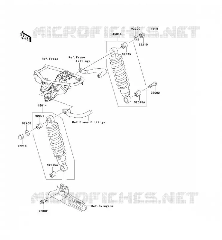 SUSPENSION - SHOCK ABSORBER Kawasaki MOTOS 800 2012 W800  EJ800ACF