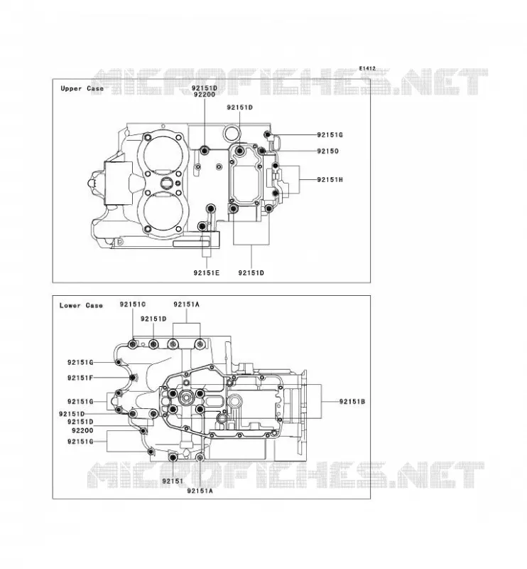 CRANKCASE BOLT Kawasaki MOTOS 800 2012 W800  EJ800ACFA