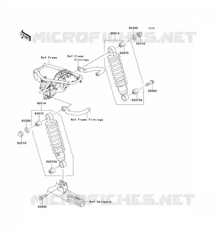 SUSPENSION - SHOCK ABSORBER Kawasaki MOTOS 800 2012 W800  EJ800ACFA