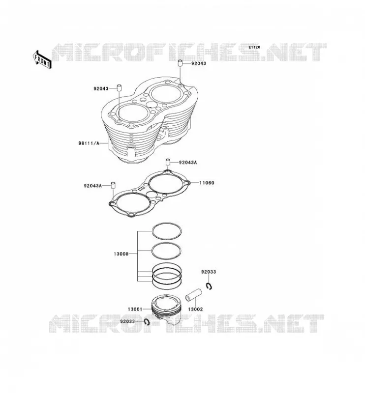 CYLINDER - PISTON  Kawasaki MOTOS 800 2013 W800  EJ800ADF