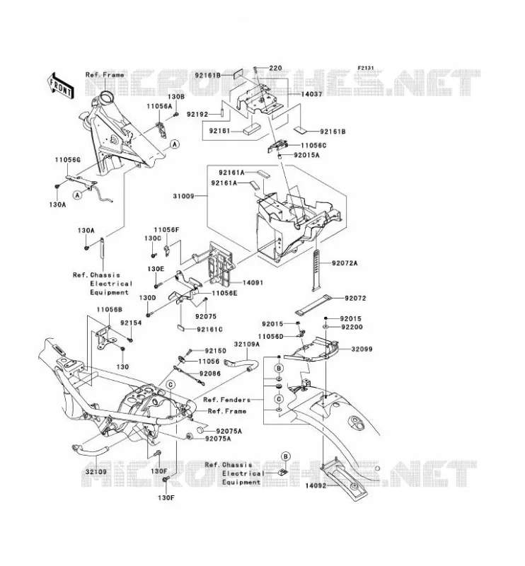 FRAME PARTS (COUVERTURE) Kawasaki MOTOS 800 2013 W800  EJ800ADF