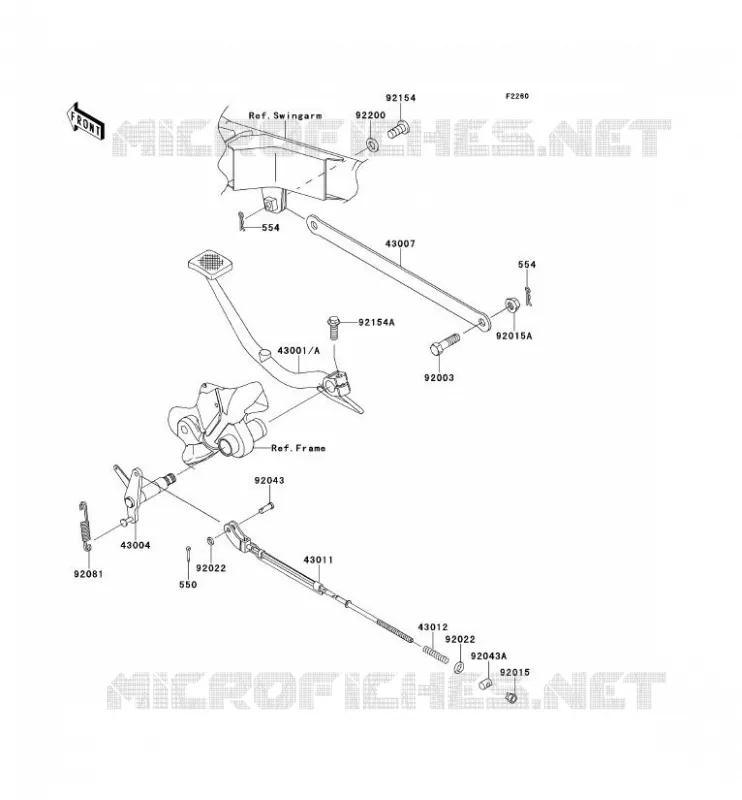 BRAKE PEDAL Kawasaki MOTOS 800 2014 W800  EJ800AEF