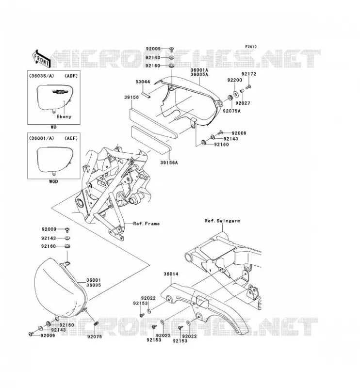 SIDE COVERS - CHAIN COVER Kawasaki MOTOS 800 2014 W800  EJ800AEF