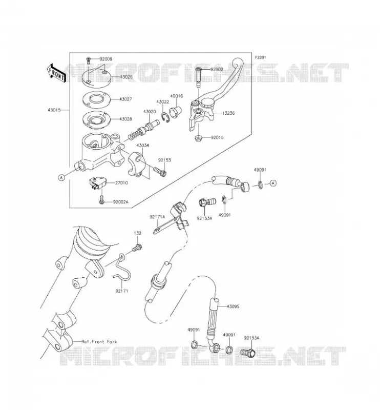 FRONT MASTER CYLINDER Kawasaki MOTOS 800 2015 W800  EJ800AFFA