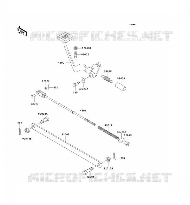 BRAKE PEDAL Kawasaki MOTOS 250 1991 ELIMINATOR 250  EL250-D2