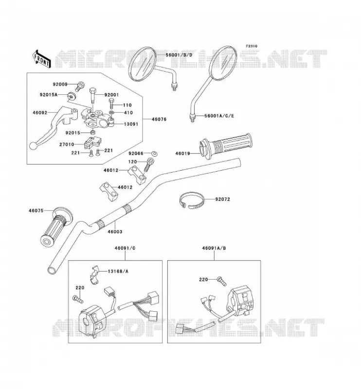 HANDLEBAR Kawasaki MOTOS 250 1991 ELIMINATOR 250  EL250-D2