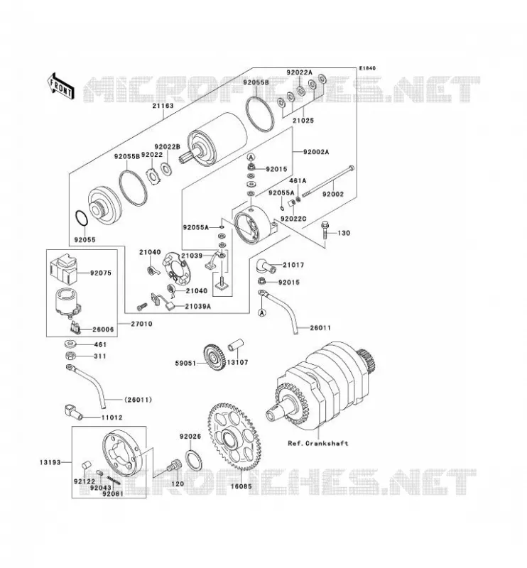 STARTER MOTOR Kawasaki MOTOS 250 1991 ELIMINATOR 250  EL250-D2