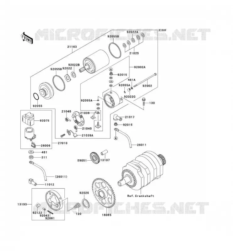 STARTER MOTOR Kawasaki MOTOS 250 1993 ELIMINATOR 250  EL250-D4