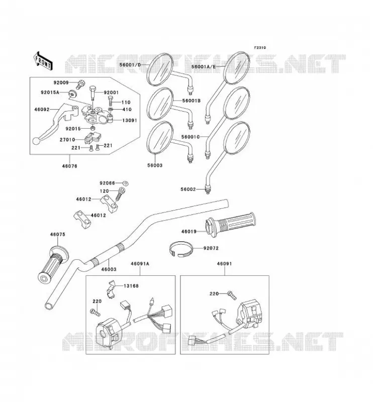 HANDLEBAR Kawasaki MOTOS 250 1991 ELIMINATOR 250  EL250-E1