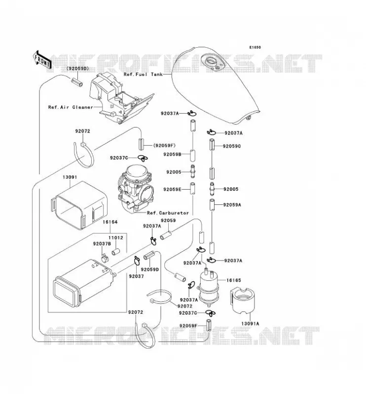 FUEL EVAPORATION SYSTEM Kawasaki MOTOS 250 1991 ELIMINATOR 250  EL250-E1