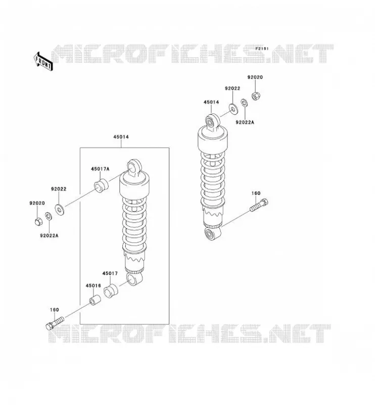 SUSPENSION - SHOCK ABSORBER Kawasaki MOTOS 250 1992 ELIMINATOR 250  EL250-E2
