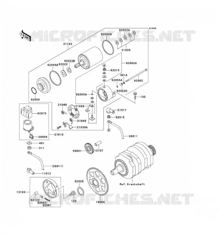 STARTER MOTOR Kawasaki MOTOS 250 1992 ELIMINATOR 250  EL250-E2