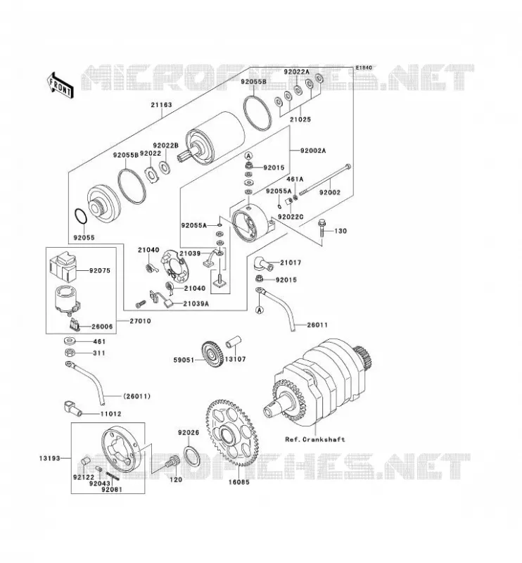 STARTER MOTOR Kawasaki MOTOS 250 1993 ELIMINATOR 250  EL250-E3