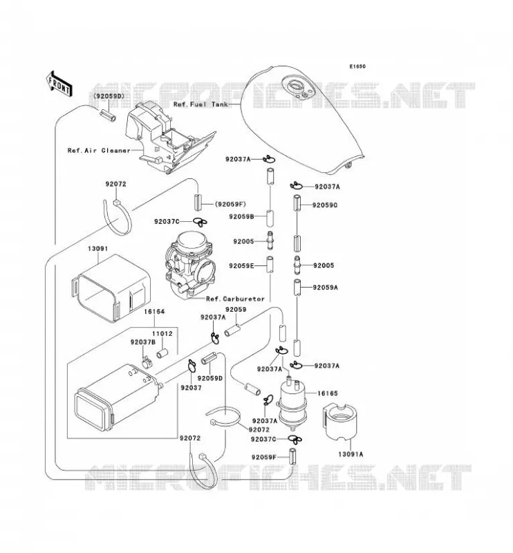 FUEL EVAPORATION SYSTEM Kawasaki MOTOS 250 1994 ELIMINATOR 250  EL250-E4