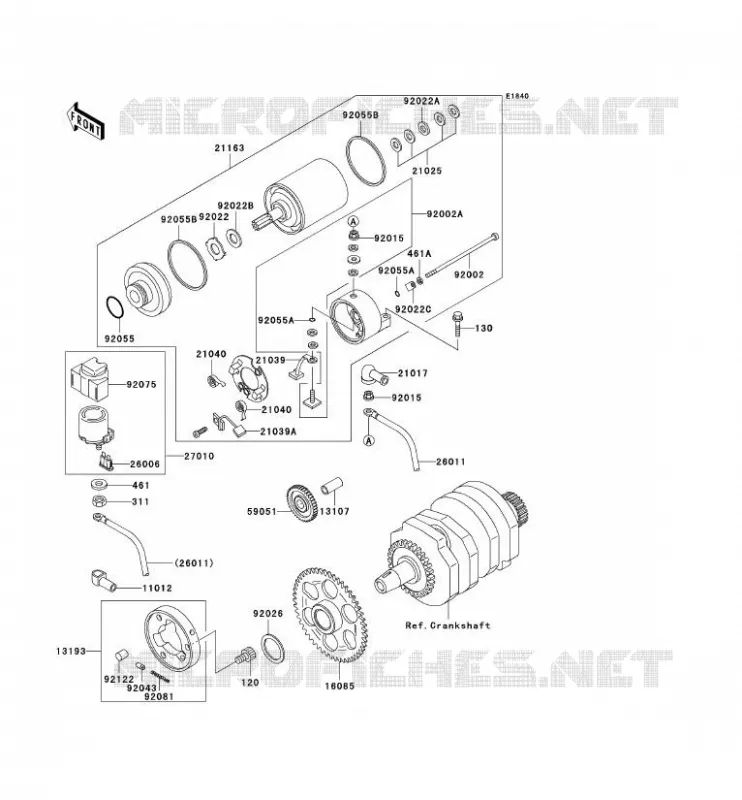 STARTER MOTOR Kawasaki MOTOS 250 1996 ELIMINATOR 250  EL250-F2