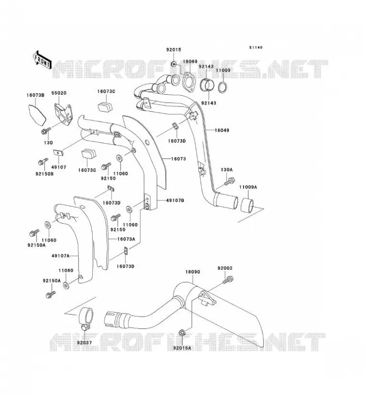 EXHAUST Kawasaki MOTOS 250 1996 ELIMINATOR 250  EL250-F2