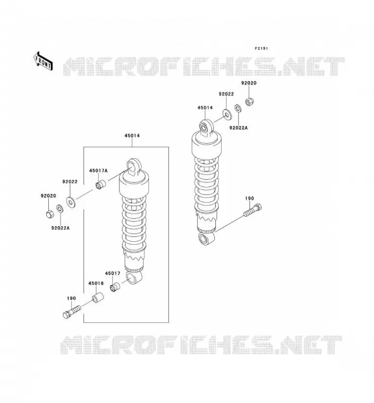 SUSPENSION - SHOCK ABSORBER Kawasaki MOTOS 250 2001 ELIMINATOR 250  EL250-F5