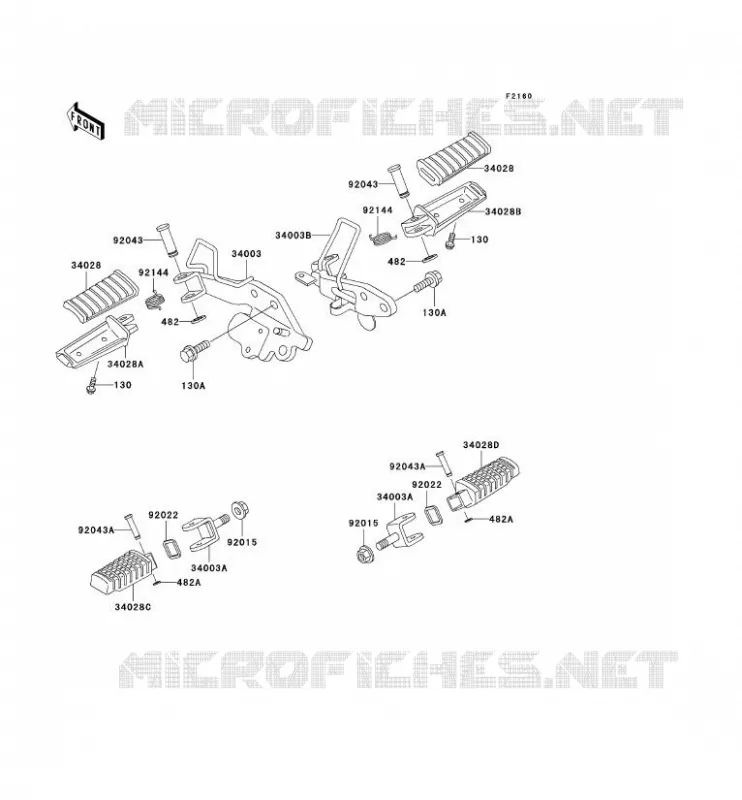 FOOTREST Kawasaki MOTOS 250 2003 ELIMINATOR 250  EL250-F6
