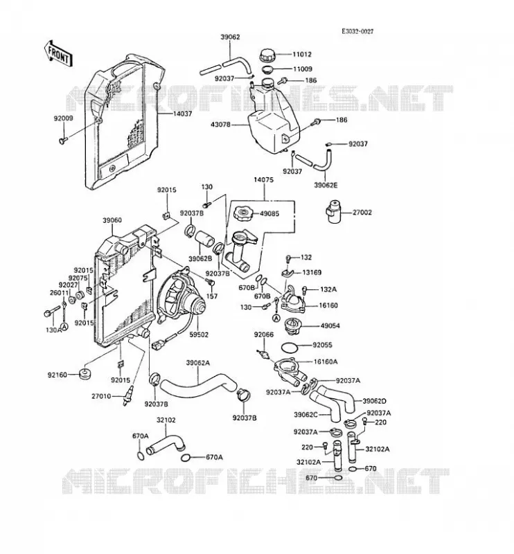 RADIATOR Kawasaki MOTOS 450 1987 LTD450 LIQUID COOLED  EN450-A3