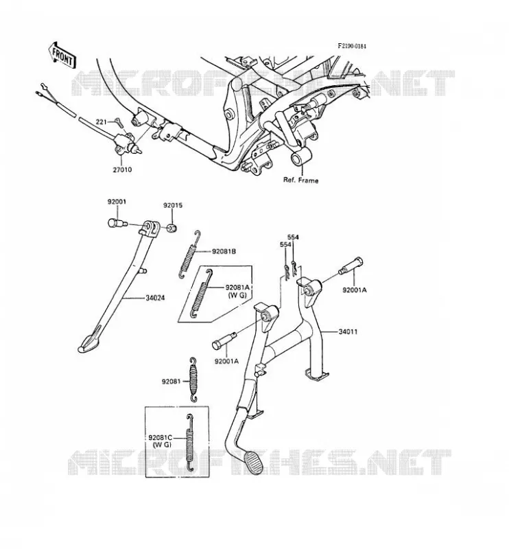 STAND Kawasaki MOTOS 450 1987 LTD450 LIQUID COOLED  EN450-A3