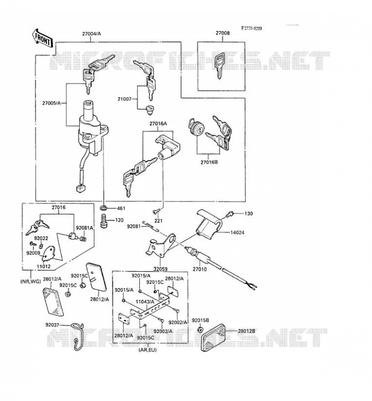 SWITCH Kawasaki MOTOS 450 1987 LTD450 LIQUID COOLED  EN450-A3