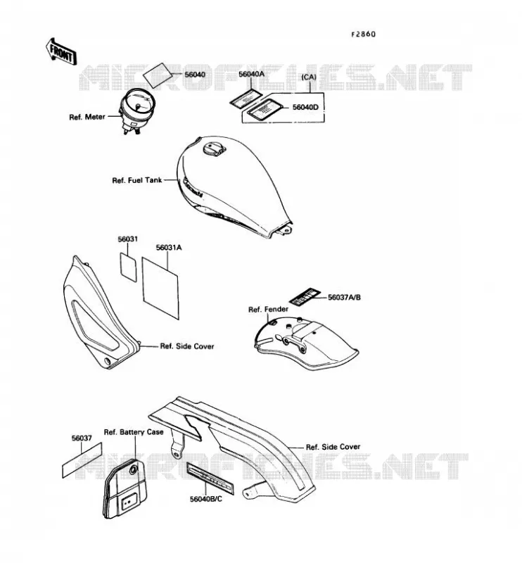 LABELS Kawasaki MOTOS 450 1987 LTD450  EN450-A3