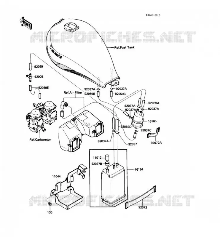 FUEL EVAPORATION SYSTEM Kawasaki MOTOS 450 1987 LTD450  EN450-A3