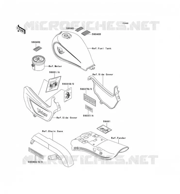 LABELS Kawasaki MOTOS 500 1992 EN500  EN500-A3