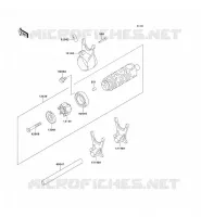 GEAR CHANGE DRUM   SHIFT FORKS voor Kawasaki EN500 1993