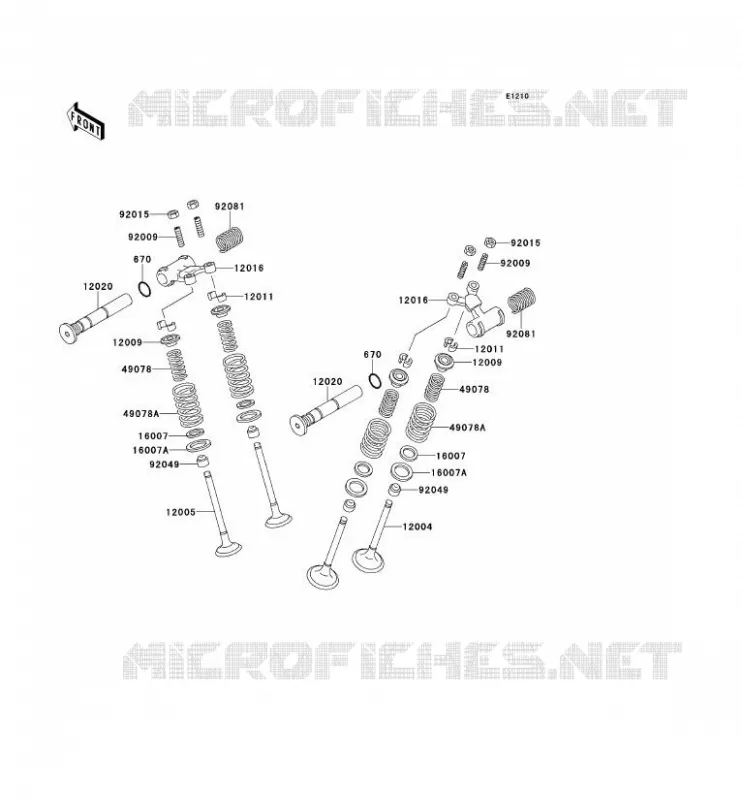 ARM ROCKER - VALVES Kawasaki MOTOS 500 1993 EN500  EN500-A4