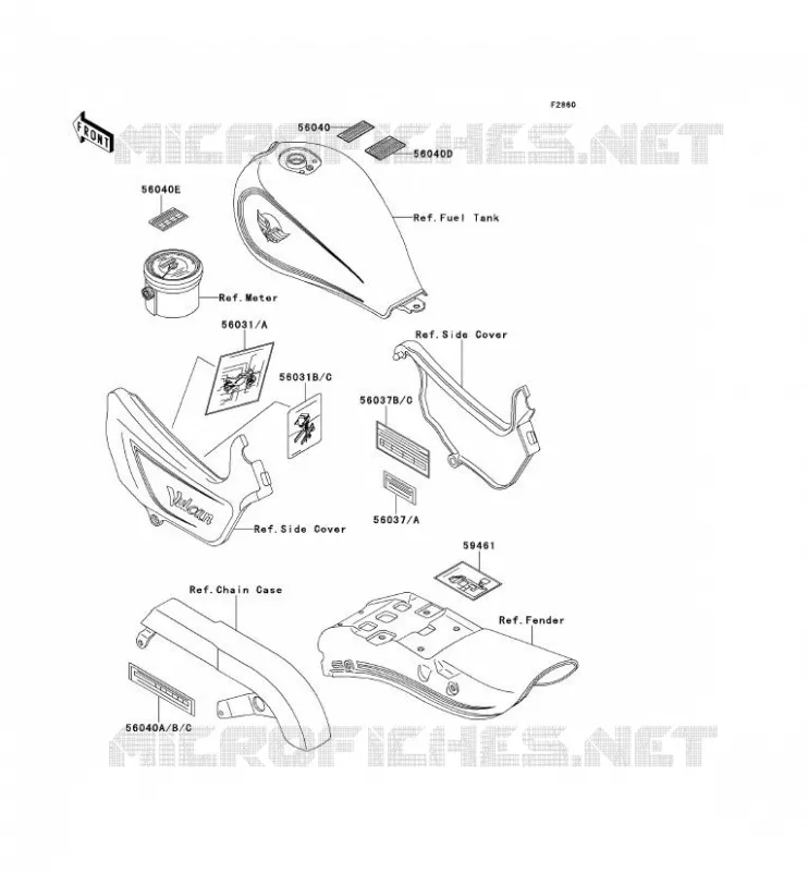 LABELS Kawasaki MOTOS 500 1993 EN500  EN500-A4