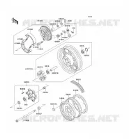 REAR WHEEL   CHAIN   TORK voor Kawasaki EN500 1994