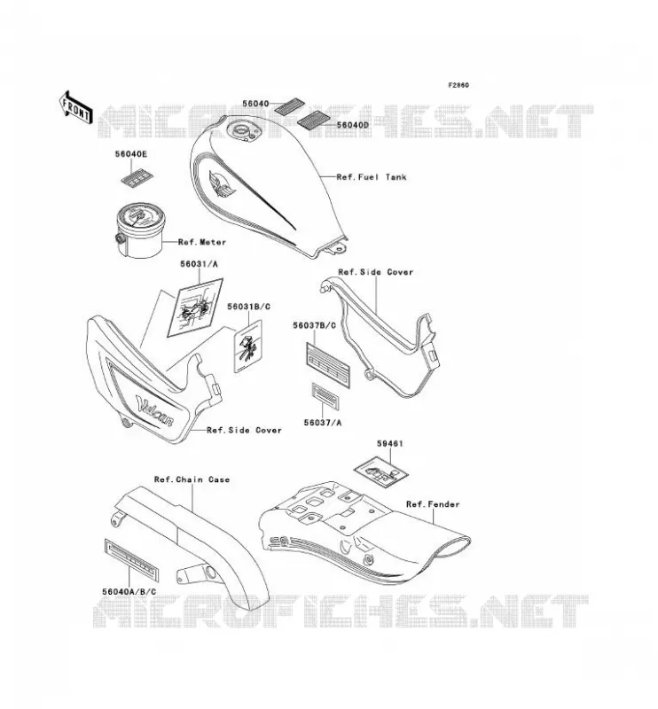 LABELS Kawasaki MOTOS 500 1996 EN500  EN500-A7