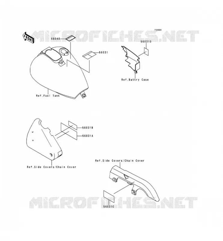 LABELS Kawasaki MOTOS 500 1998 EN500  EN500-C3