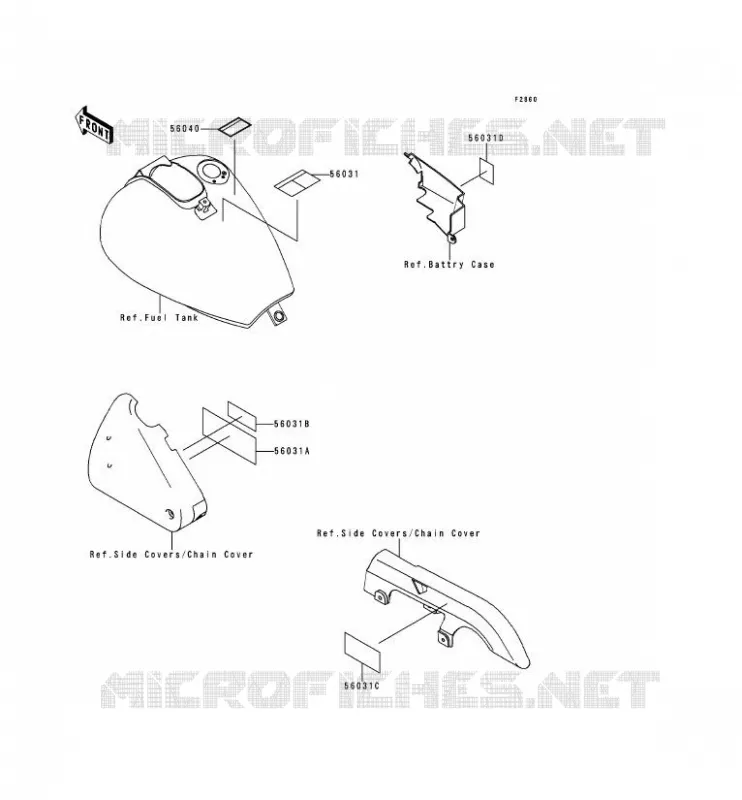 LABELS Kawasaki MOTOS 500 1998 EN500  EN500-C3