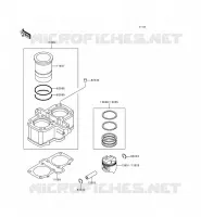CYLINDER   PISTON  voor Kawasaki EN500 LTD 1998